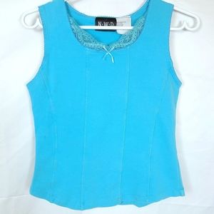 Bright blue vitnage tank top